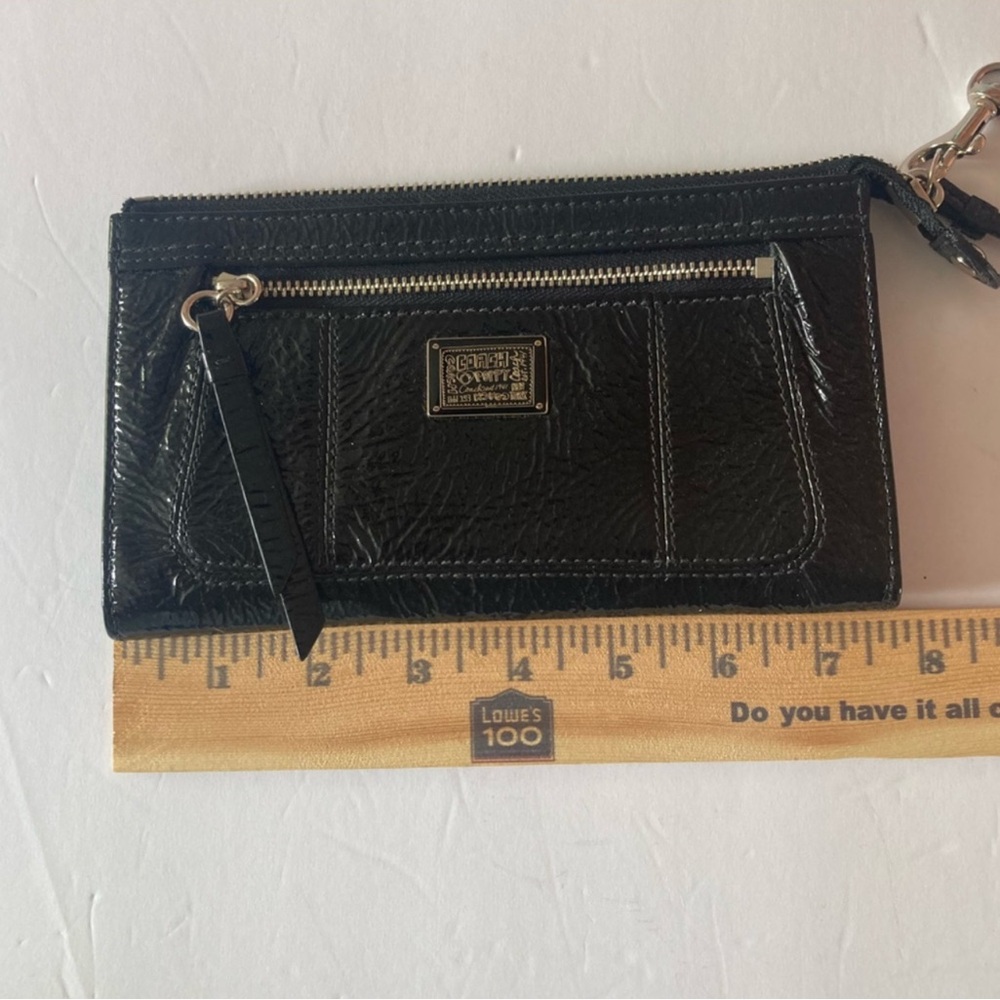 Coach Patent Black Leather Wristlet - Picture 7 of 8